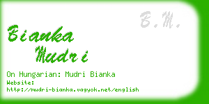 bianka mudri business card